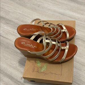 Comfosa Women's Elegant Gold Wedge Sandals